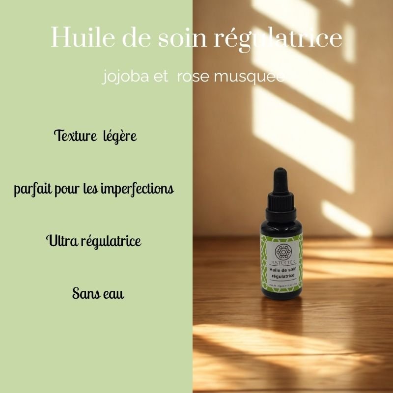Huile de soin régulatrice au jojoba – soin naturel peaux grasses et à imperfections