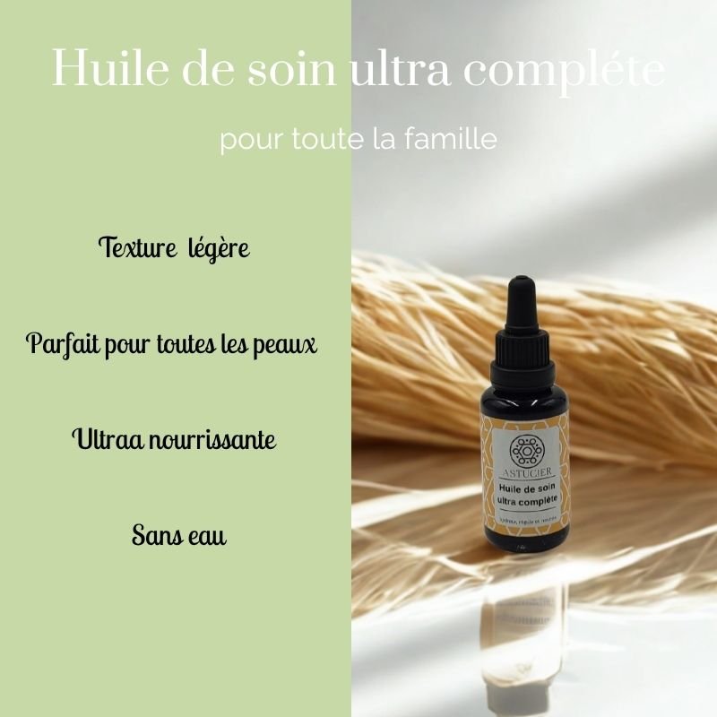 Huile de soin ultra complète – soin multi-usage naturel pour visage, corps et cheveux