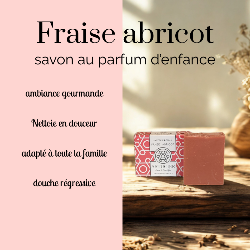 Savon doux à la fraise pour le corps et les enfants – Fraise & Abricot