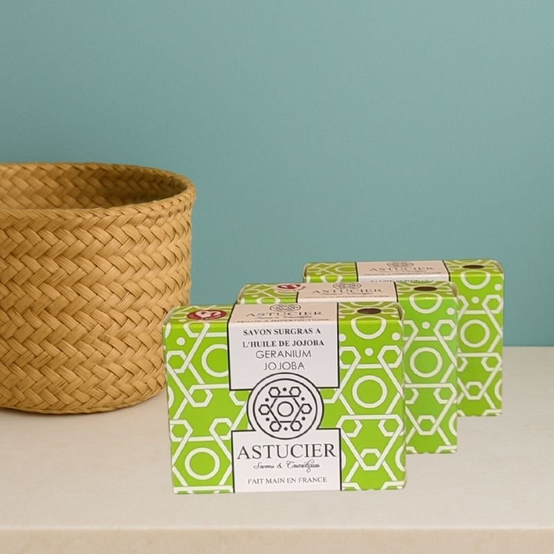 Savon naturel pour peau à imperfections – Géranium & Jojoba