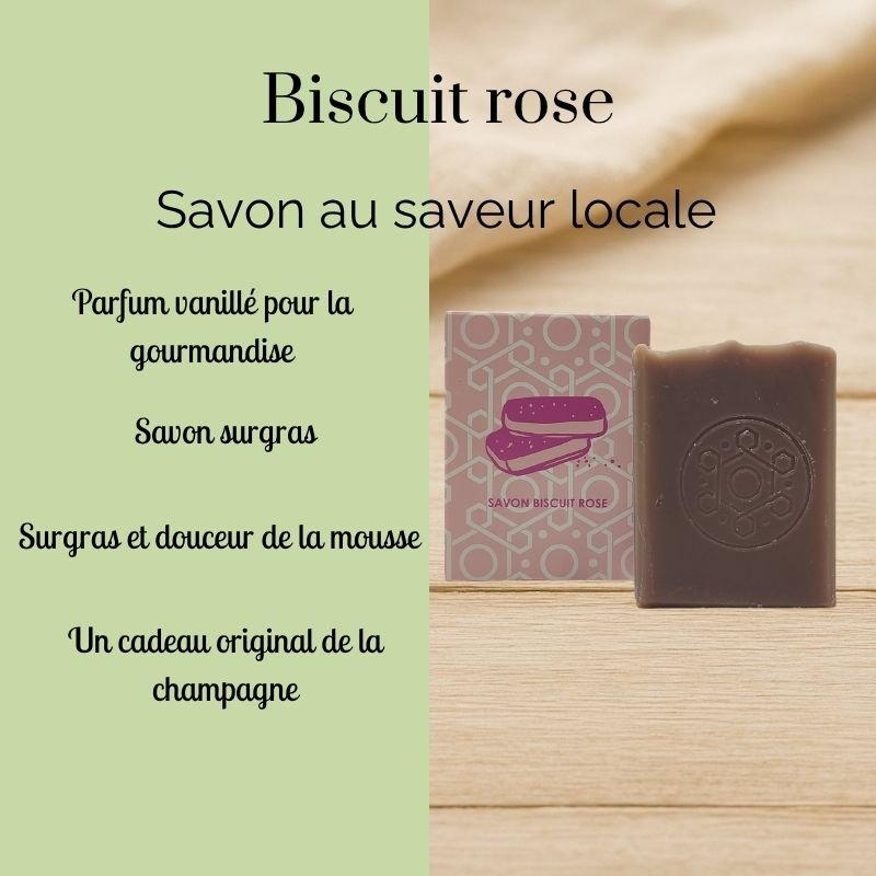 Savon artisanal inspiré du biscuit rose de Reims – La Gourmandise Champenoise