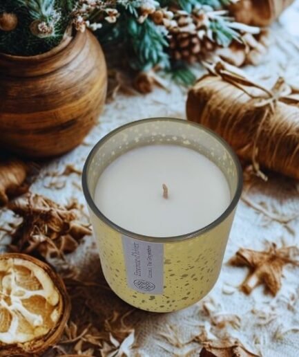bougie étreinte de noël coconut thé gingembre artisanale