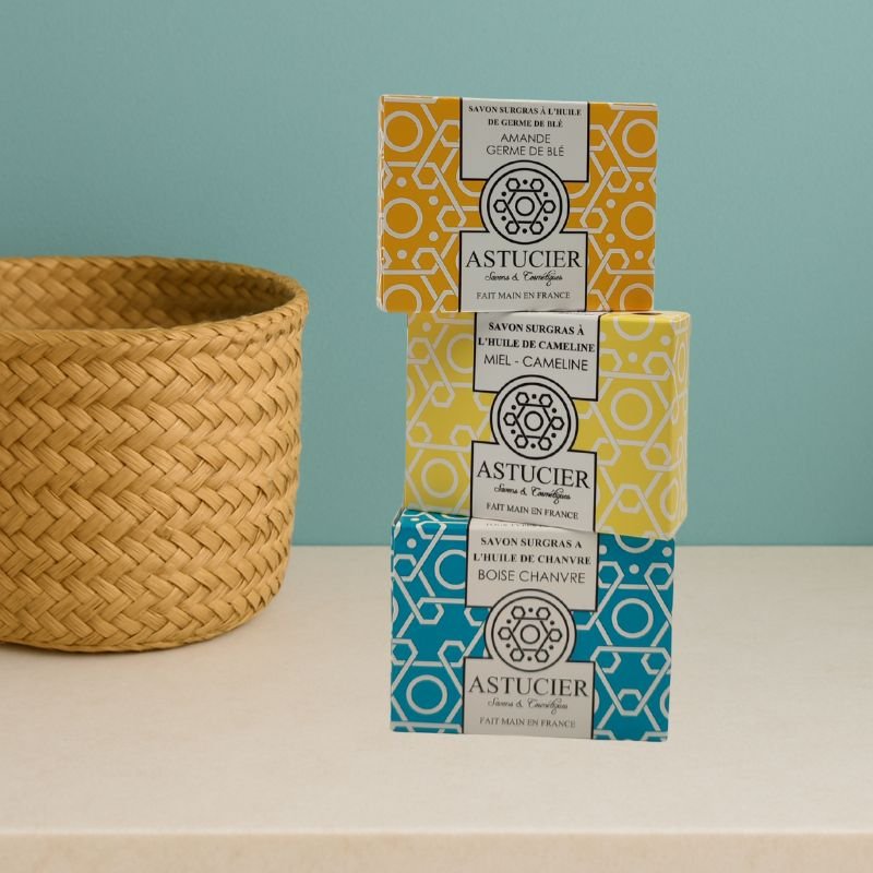 Coffret Trio Famille – Coffret cadeau savons artisanaux et luffa