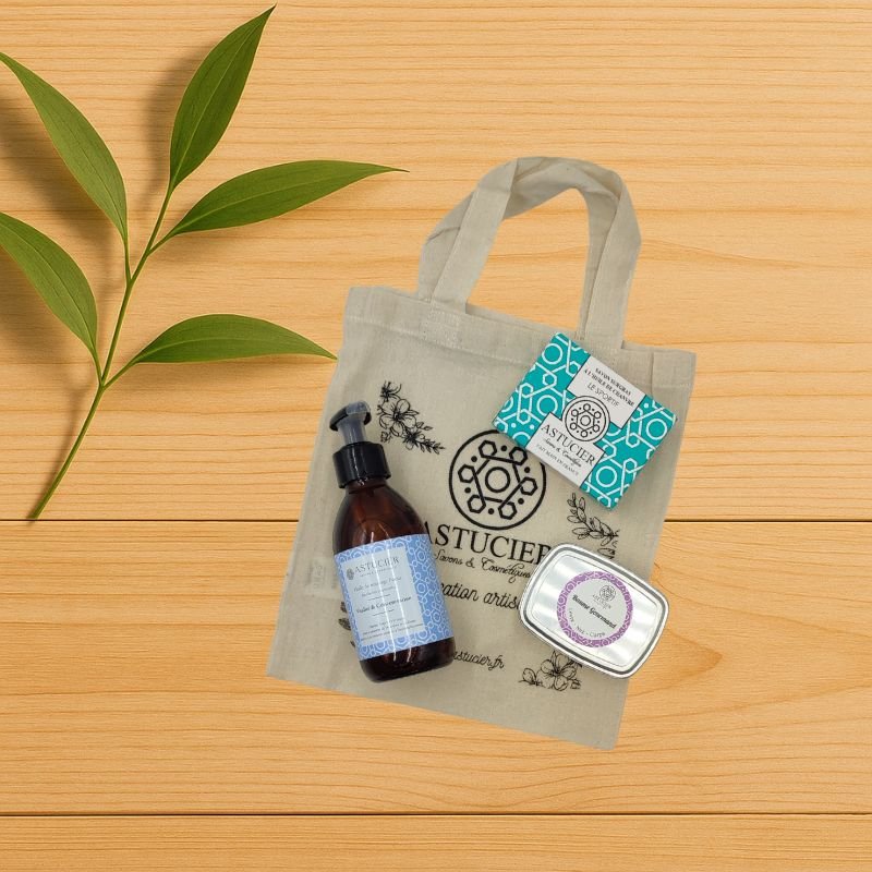 Coffret Sport Récupération – Savon, huile de massage menthe-romarin et baume zones sèches