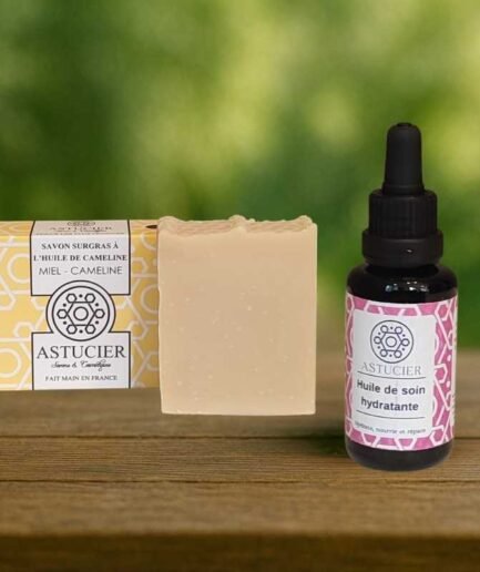 Duo peau confortable visage Astucier savon à froid miel cameline et huile hydratante