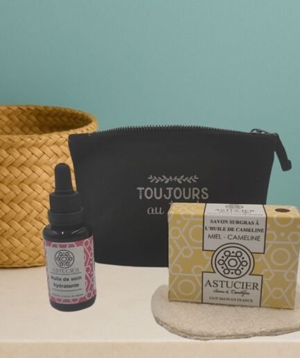 Duo peau confortable visage Astucier savon à froid miel cameline et huile hydratante