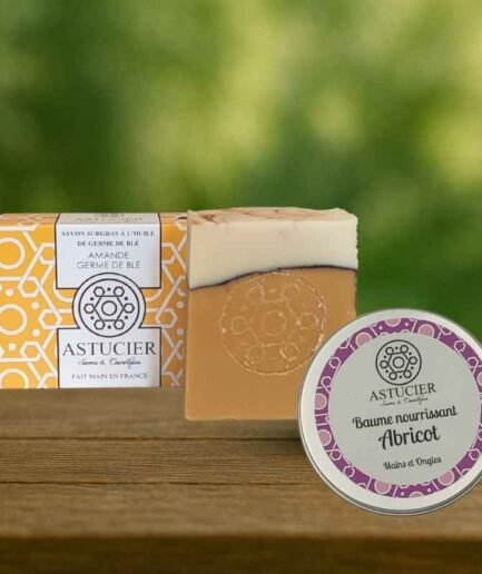 Duo peau sèche corps Astucier savon amande germe de blé et baume abricot